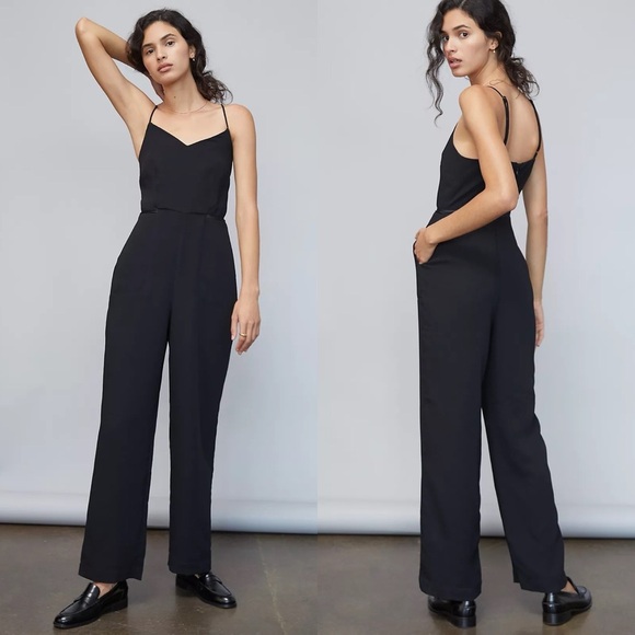 Anthropologie Maeve Magdalena Jumpsuit Black Size 4 - Picture 1 of 11